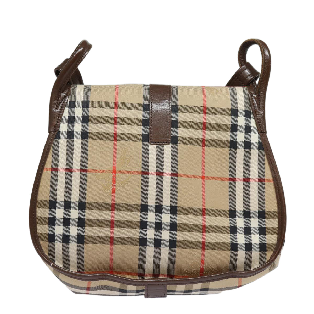 Luxury BurberrySs Nova Check Shoulder Bag Canvas Beige Auth ep4701