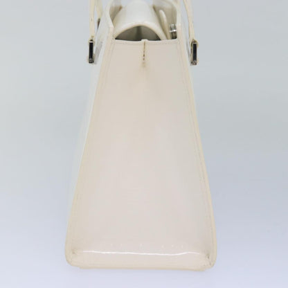 Luxury Burberry Nova Check Hand Bag Enamel White Auth ep4744