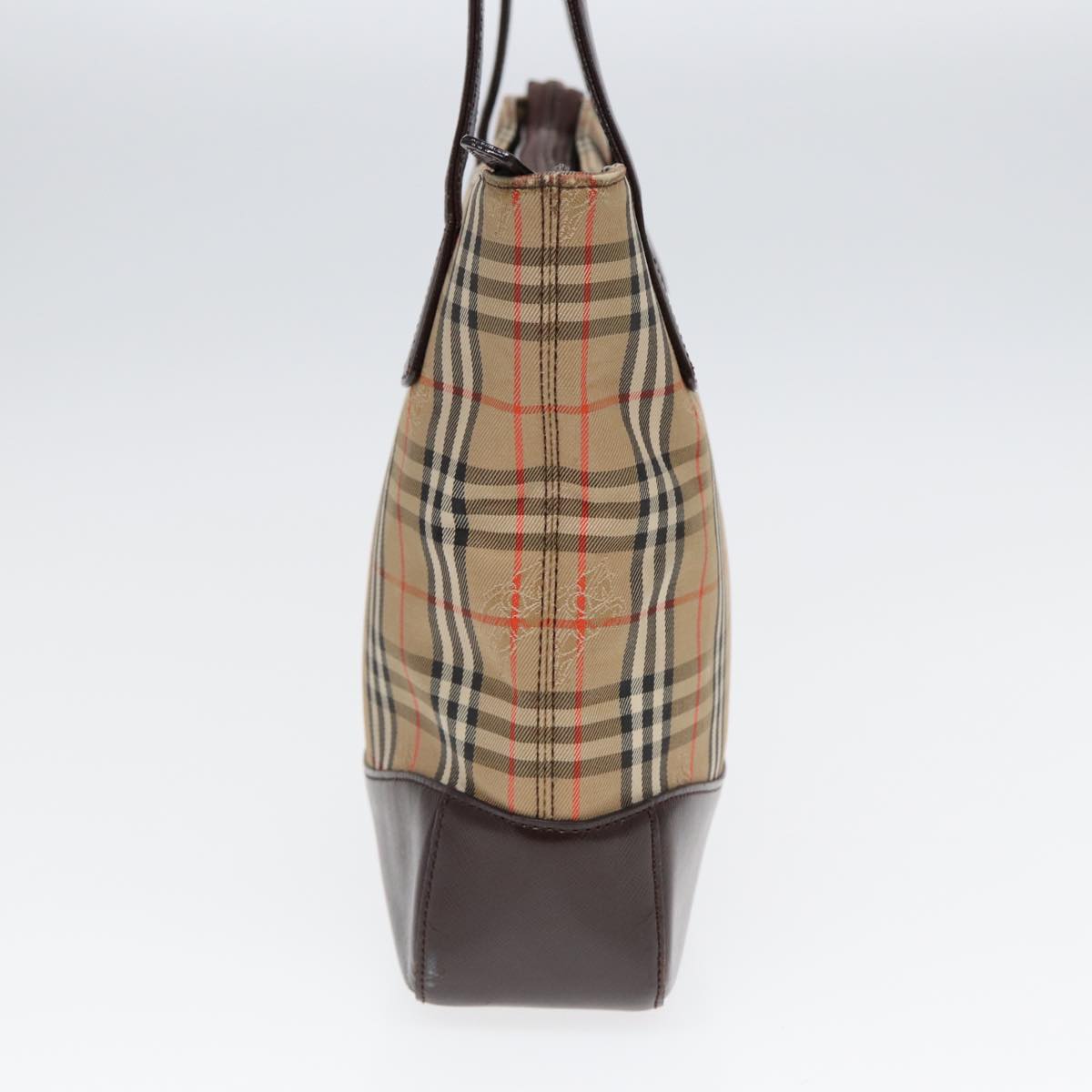 Luxury Burberry Nova Check Tote Bag Canvas Leather Beige Brown Auth ep5013