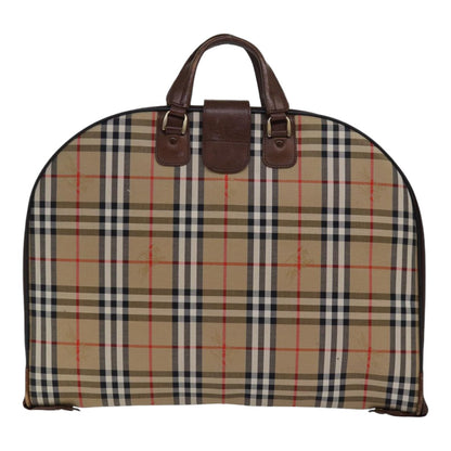Luxury BurberrySs Nova Check Garment Cover Canvas Beige Brown Auth ep5154