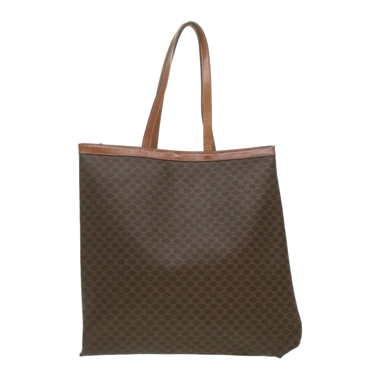 Luxury CELINE Macadam Canvas Tote Bag PVC Leather Brown  ep712