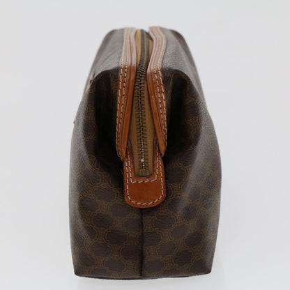 Luxury CELINE Macadam Canvas Pouch PVC Leather Brown  ep867