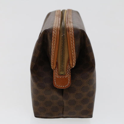 Luxury CELINE Macadam Canvas Pouch PVC Leather Brown  ep868