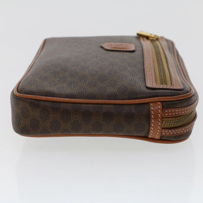 Luxury CELINE Macadam Canvas Clutch Bag PVC Leather Brown  ep870