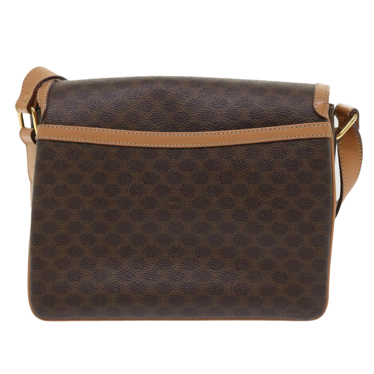 Luxury CELINE Macadam Canvas Shoulder Bag PVC Leather Brown  ep905