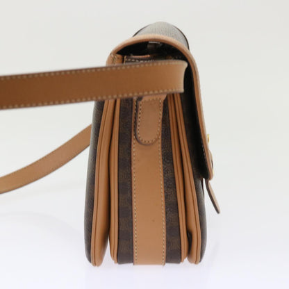 Luxury CELINE Macadam Canvas Shoulder Bag PVC Leather Brown  ep905