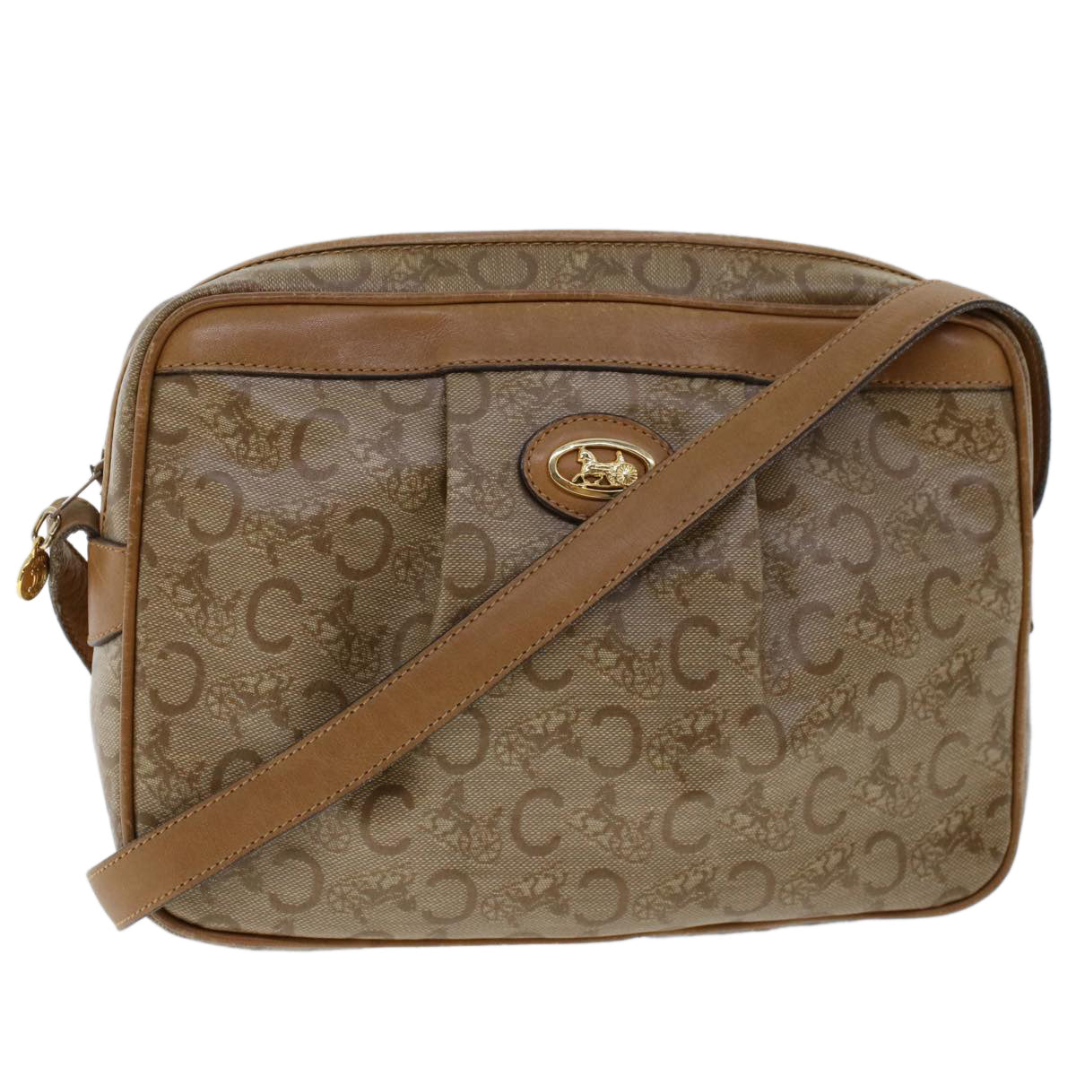 Luxury CELINE C Macadam Canvas Shoulder Bag Beige  ep906