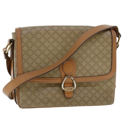 Luxury CELINE Macadam Canvas Shoulder Bag Beige  ep907