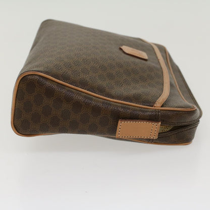 Luxury CELINE Macadam Canvas Clutch Bag PVC Leather Brown  ep963