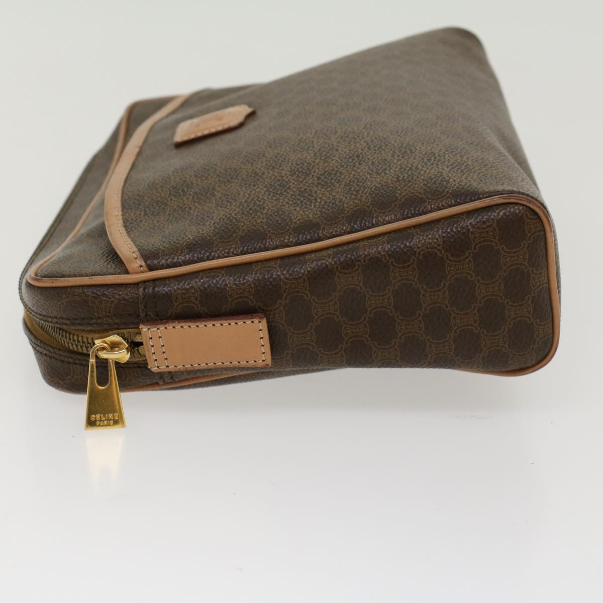 Luxury CELINE Macadam Canvas Clutch Bag PVC Leather Brown  ep963