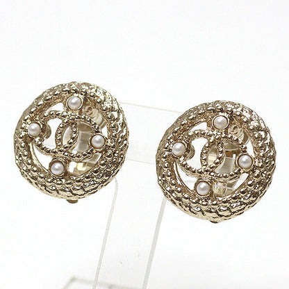 CHANEL Earring metal Light gold COCO Mark