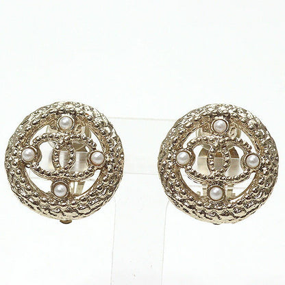 CHANEL Earring metal Light gold COCO Mark
