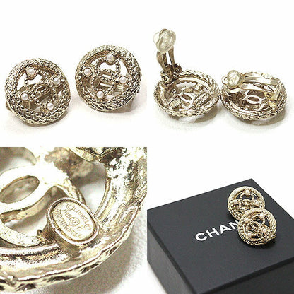 CHANEL Earring metal Light gold COCO Mark
