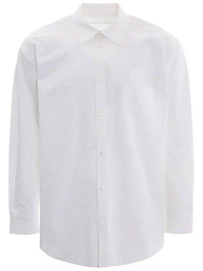 Luxury Balenciaga Trending 2025 Logo Pocket Long Sleeve Shirt White
