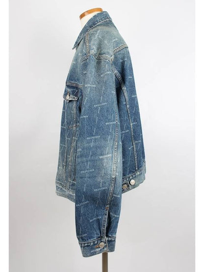 Luxury Balenciaga Trending 2025 Multi logo denim jacket 50