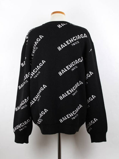 Luxury Balenciaga Trending 2025 Paris multi logo knit XL