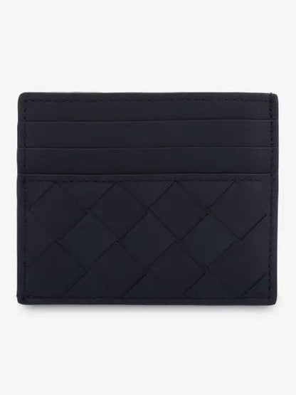 Luxury Bottega Veneta Intrecciato Leather Card Wallet Midnight Blue