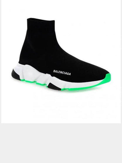 Luxury Balenciaga Trending 2025 Speed Runner High Top Sneakers Black Green
