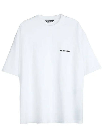 Luxury Balenciaga Trending 2025 Embroided Logo Short Sleeve T-Shirt White