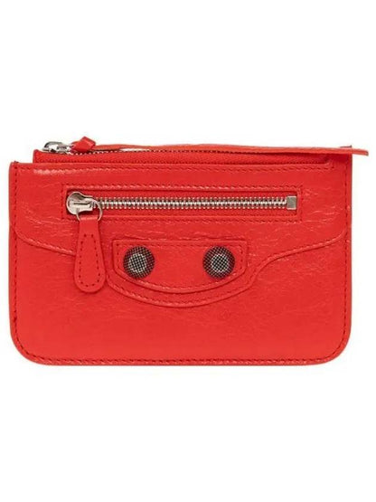 Luxury Balenciaga Trending 2025 Le Cagole Lambskin Card Wallet Red