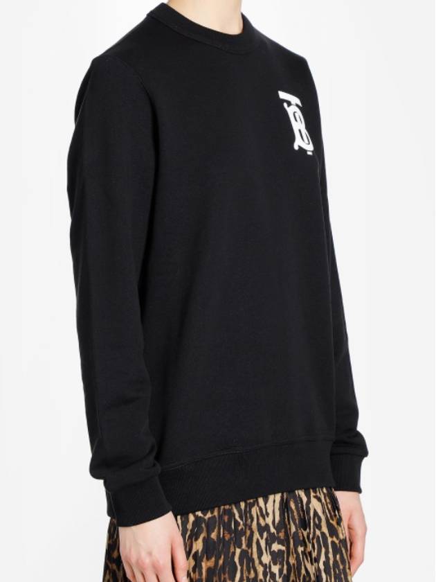 Luxury Burberry Monogram Motif Crew Neck Sweatshirt Black