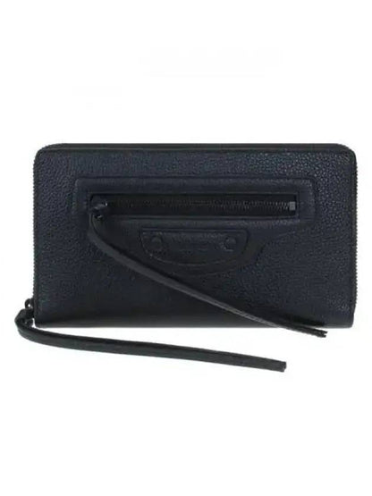Luxury Balenciaga Trending 2025 Neo Classic Zipper Long Wallet Black