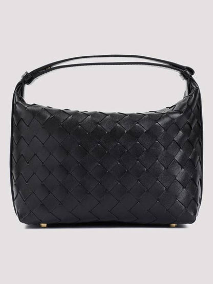 Luxury Bottega Veneta Intrecciato Small Leather Shoulder Bag Black