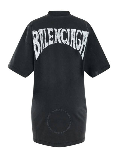 Luxury Balenciaga Trending 2025 Women's BLACK logo print t-shirt 739037 TPVU4 1569
