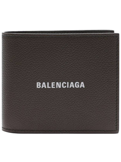 Luxury Balenciaga Trending 2025 Cash Square Folded Wallet Dark Green