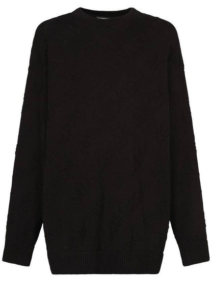 Luxury Balenciaga Trending 2025 Logo Jacquard Cotton Knit Top Black