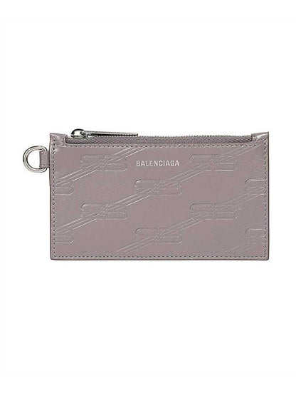 Luxury Balenciaga Trending 2025 BB Monogram Case On Keyring Card Wallet Grey