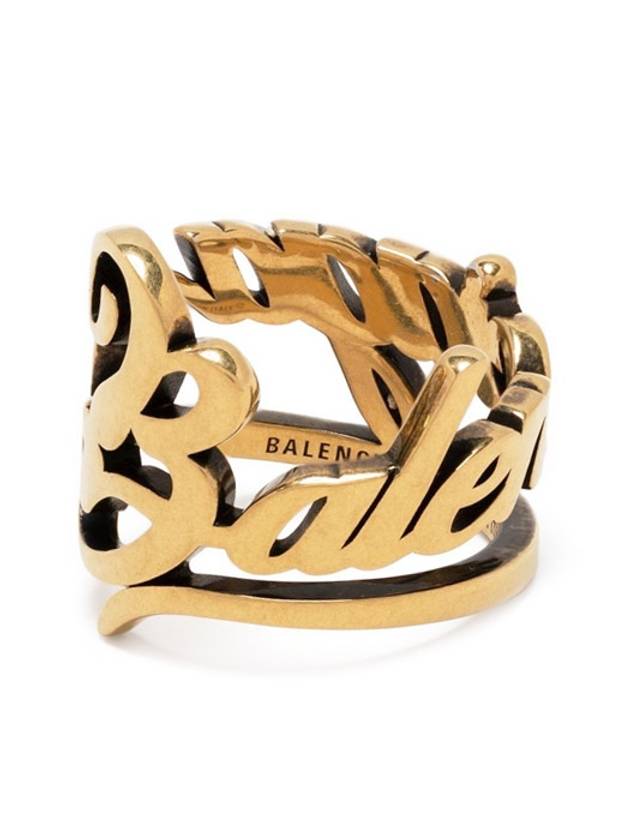 Luxury Balenciaga Trending 2025 Typo Ring Gold