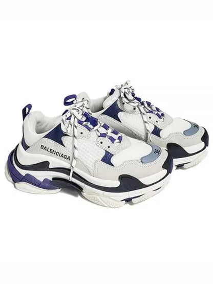 Luxury Balenciaga Trending 2025 Triple S Trainer Low Top Sneakers White Purple