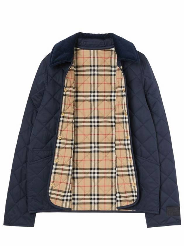 Luxury Burberry Corduroy Diamond Quilted Jacket Blue