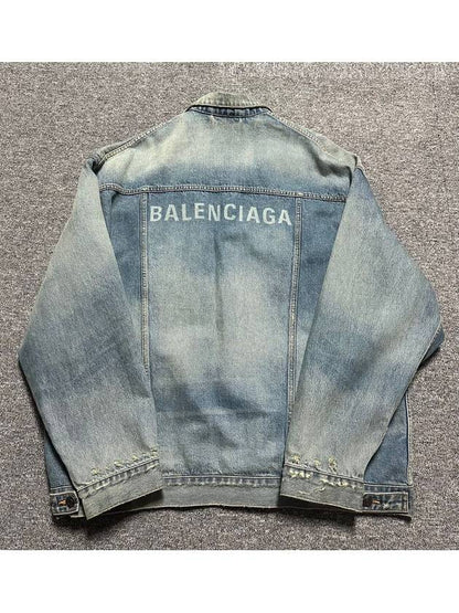 Luxury Balenciaga Trending 2025 logo print denim jacket 110