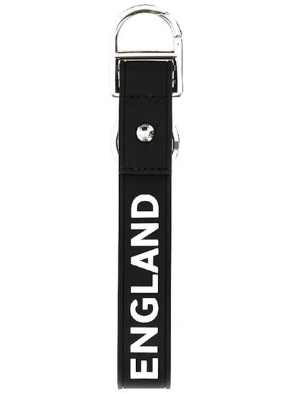 Luxury Burberry Logo Detail Silicone Keyring Black