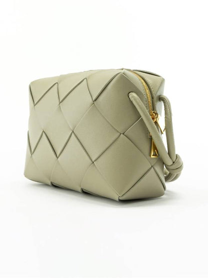Luxury Bottega Veneta Cassette Intrecciato Small Cross Bag Travertine