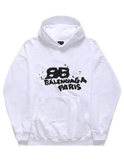 Luxury Balenciaga Trending 2025 BB Icon Logo Large Fit Hoodie White