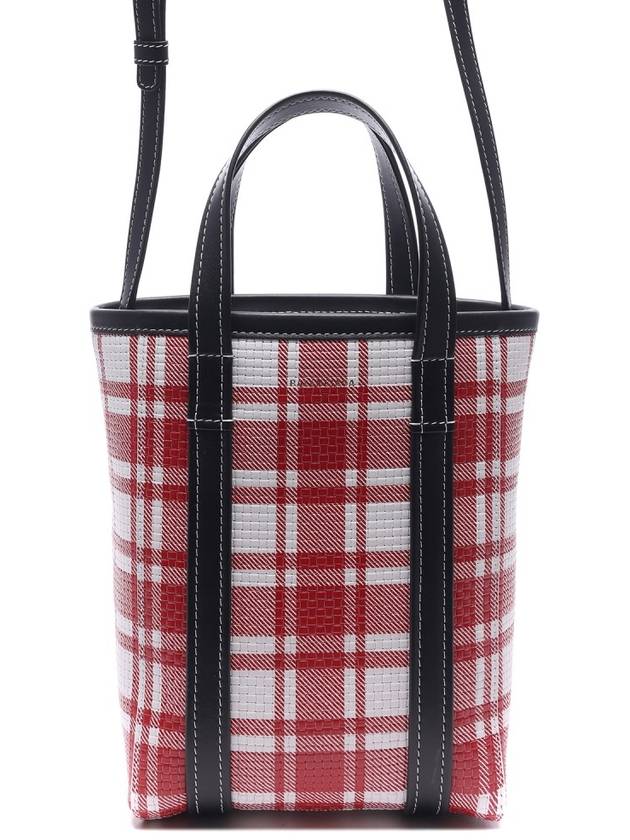 Luxury Balenciaga Trending 2025 Check Barbes Small North South Shopper Tote Bag Red