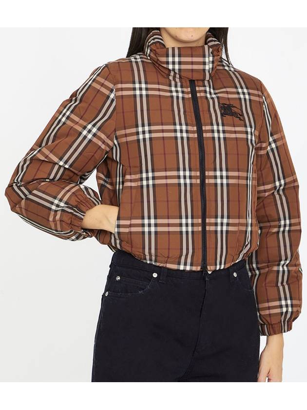 Luxury Burberry Check Nylon Down Padding Dark Birch Brown