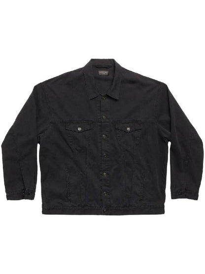 Luxury Balenciaga Trending 2025 Back Taped Denim Jacket Black