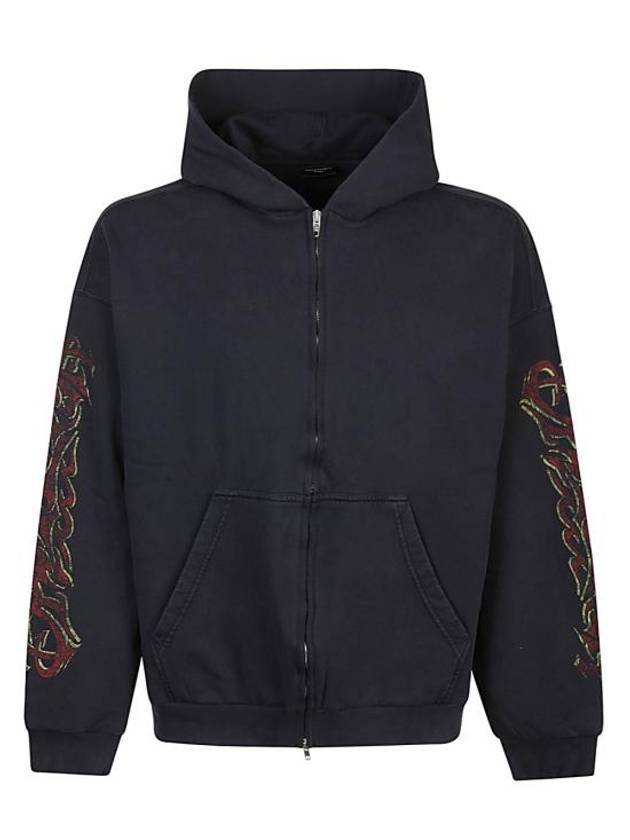 Luxury Balenciaga Trending 2025 Offshore Medium Fit Zip-Up Hoodie Black Faded