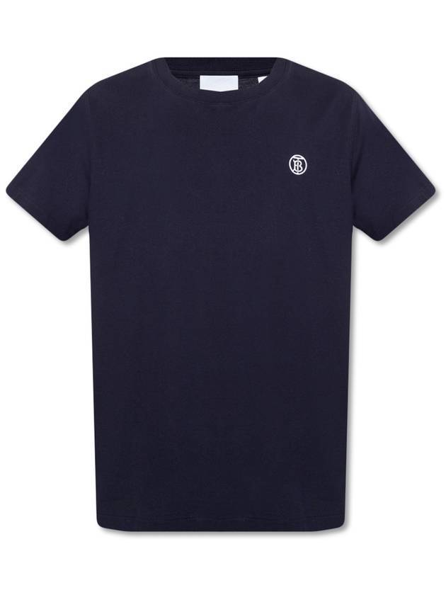 Luxury Burberry TB Embroidered Short Sleeve T-shirt Navy