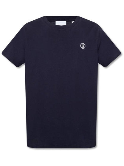 Luxury Burberry TB Embroidered Short Sleeve T-shirt Navy
