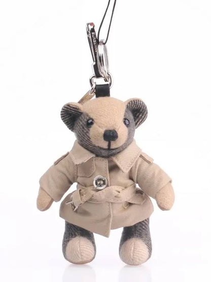 Luxury Burberry Trench Coat Thomas Bear Charm Key Holder Archive Beige
