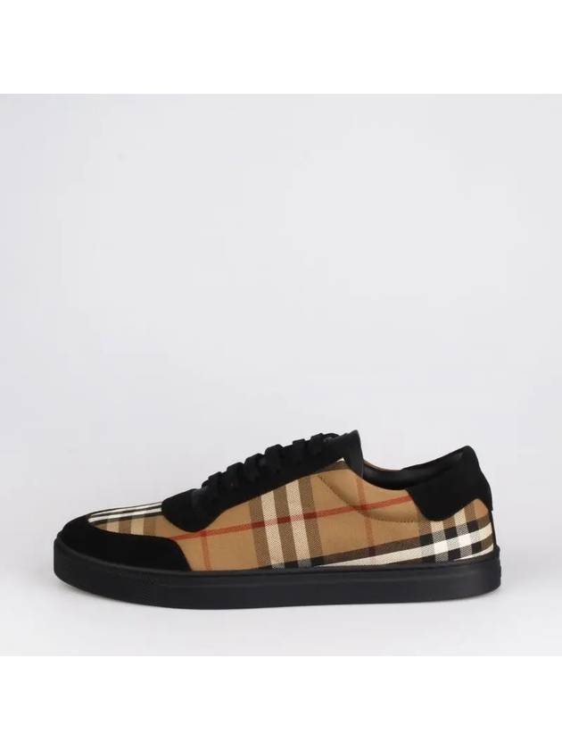 Luxury Burberry Vintage Check Cotton Suede Low Top Sneakers Brown