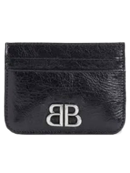 Luxury Balenciaga Trending 2025 BB Logo Card Wallet Black