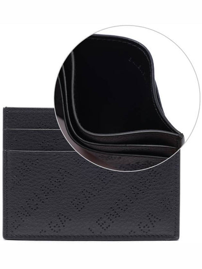 Luxury Balenciaga Trending 2025 Logo Perforated Cash Card Holder Black
