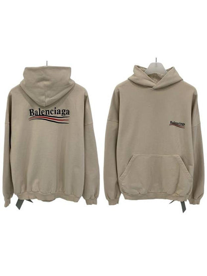 Luxury Balenciaga Trending 2025 Embroidered Logo Cotton Hoodie Beige