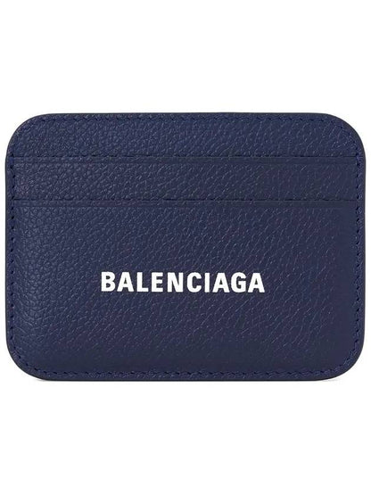 Luxury Balenciaga Trending 2025 Grainy Leather Cash Card Holder  Navy